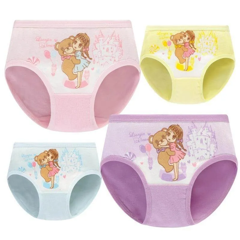 Cute Cotton Cartoon Briefs for Girls - Comfortable Children's Underwear Shorts