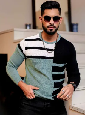 Cyan Cotton Full Sleeve Premium T Shirt