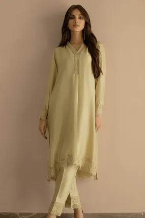 Deepak Perwani - Olive Green Raw Silk Co-ord Set