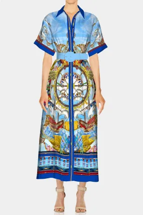 Designer Shirt Dress Midi Length