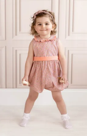 Ditsy Floral Romper - Coral (3M - 3Y)