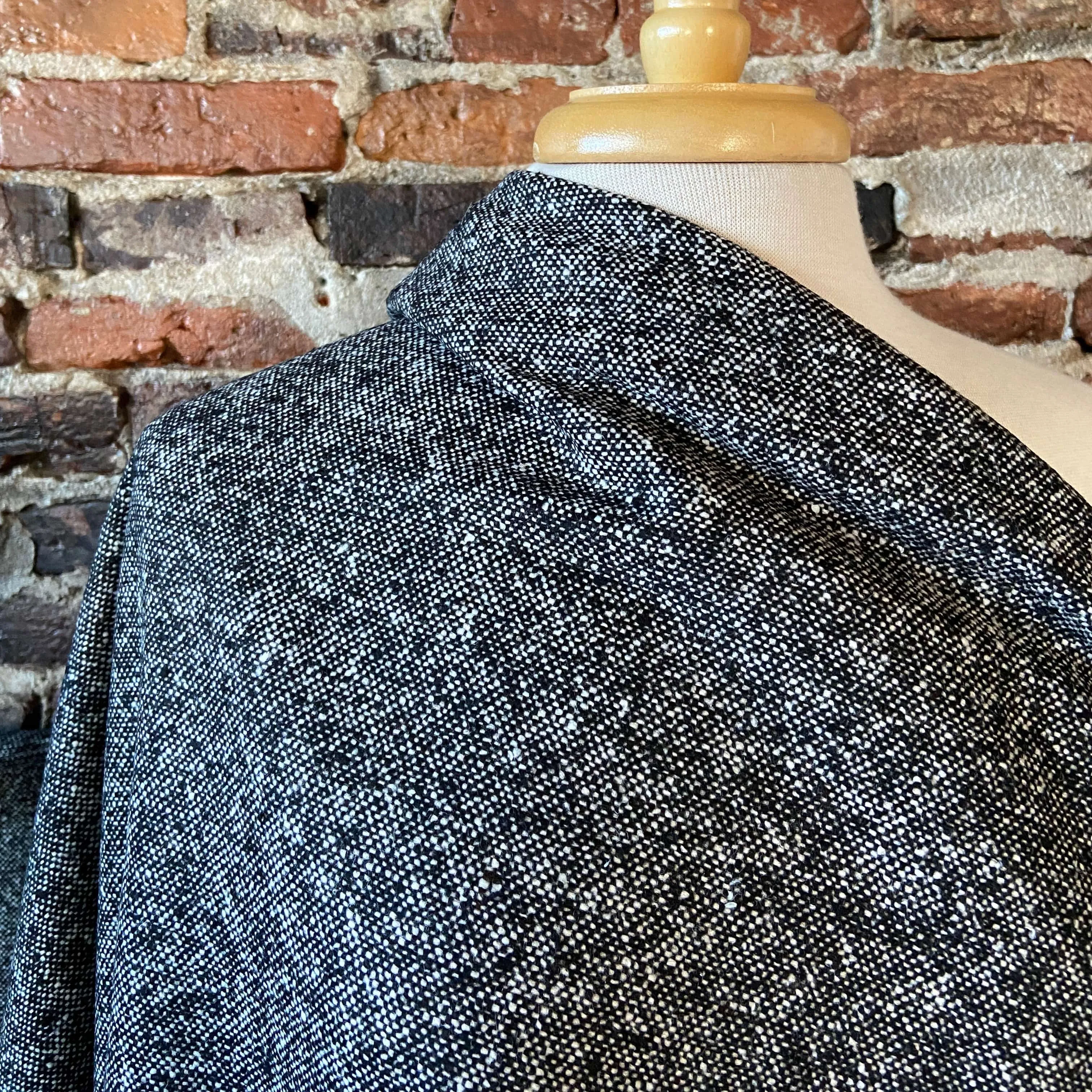 Donegal Tweed Black Wool Blend