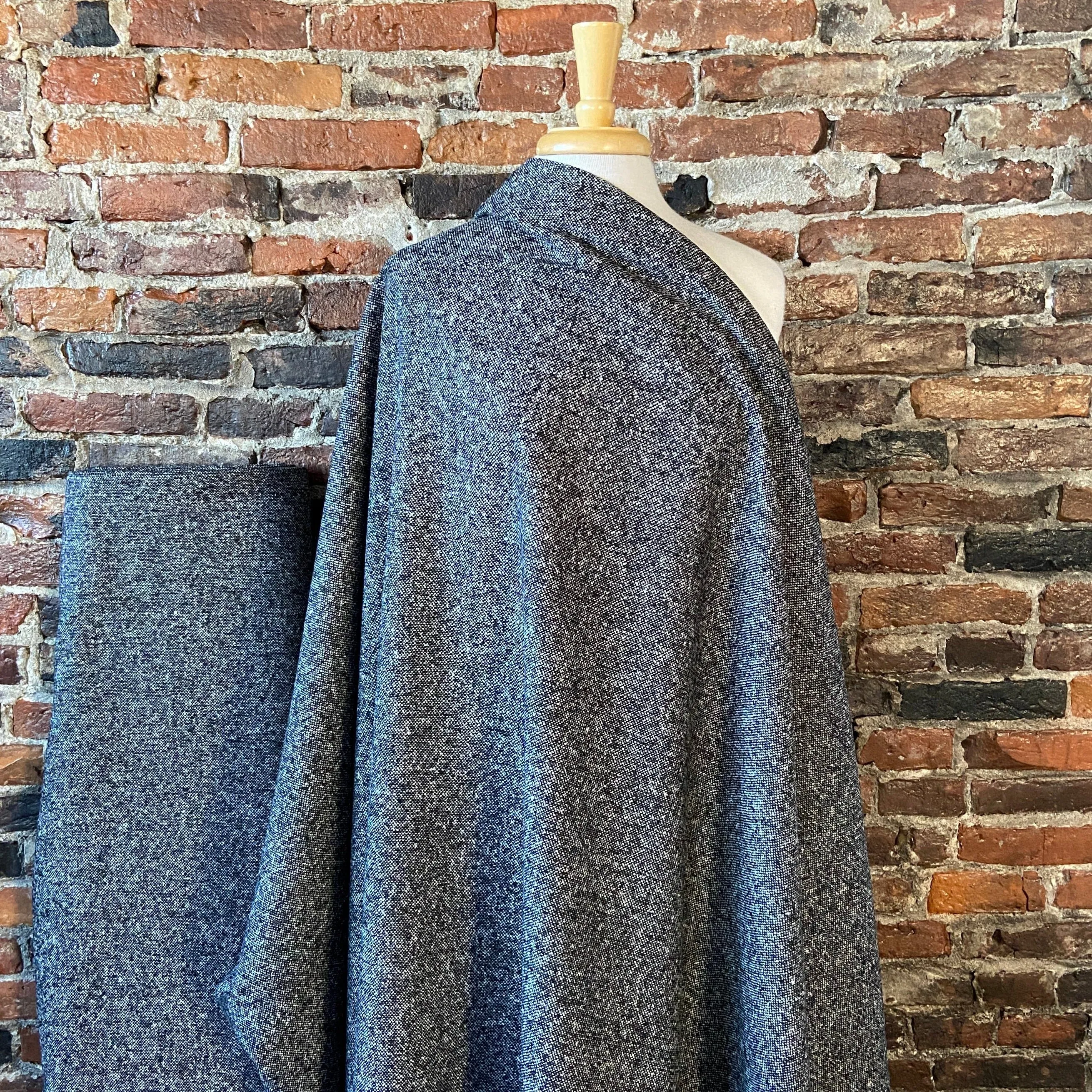 Donegal Tweed Black Wool Blend