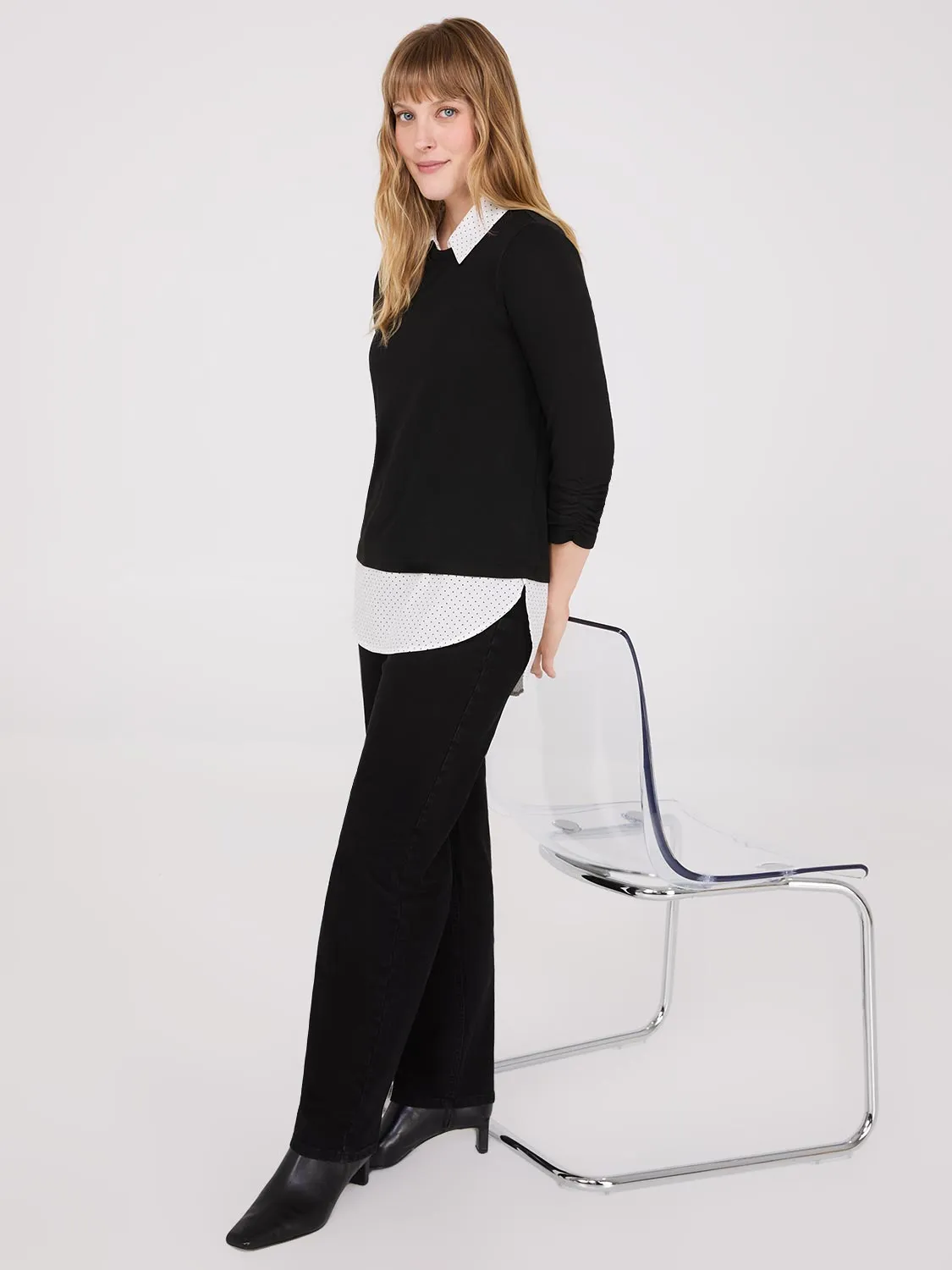 Dot Print 2-Fer Top