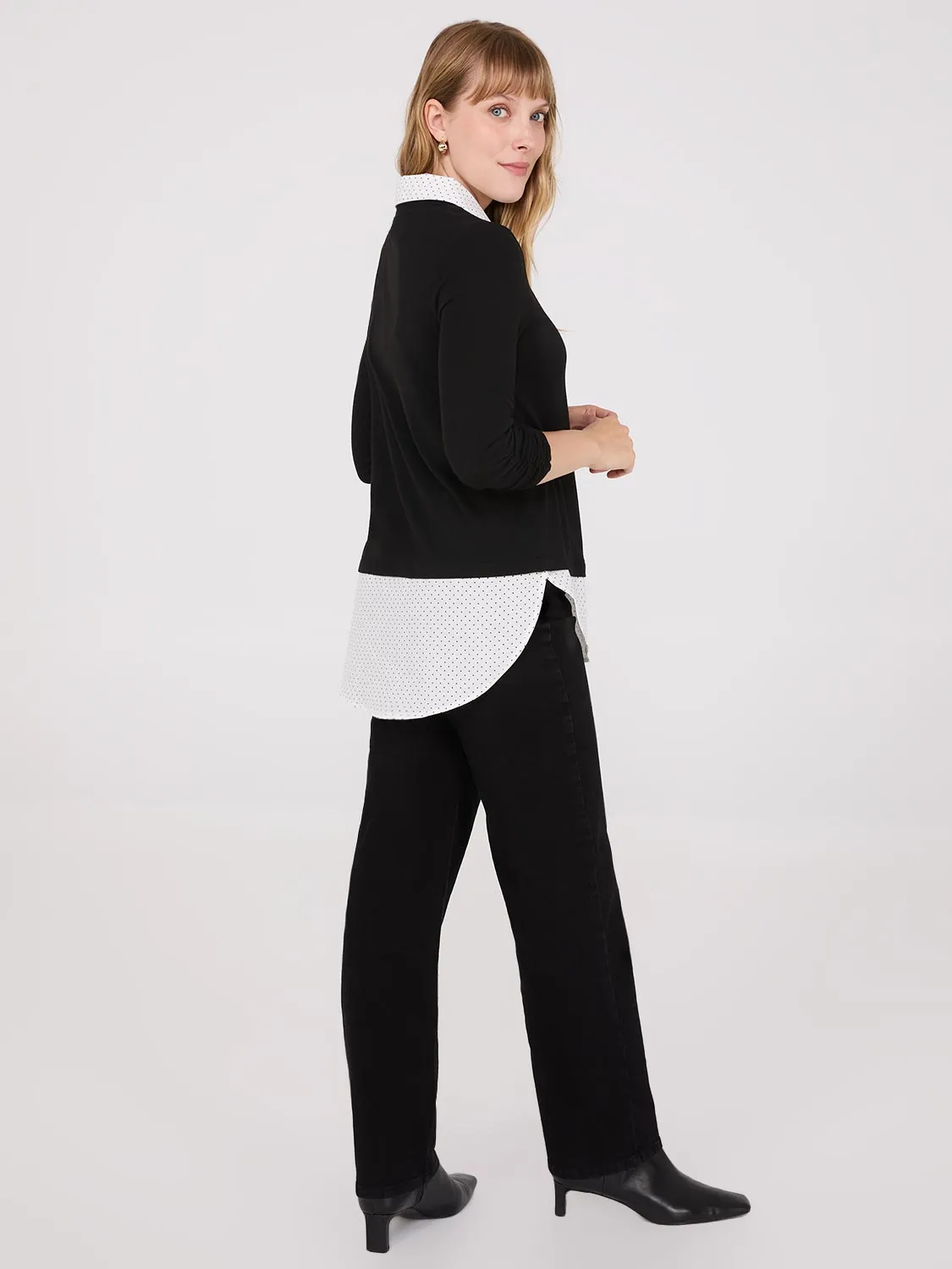 Dot Print 2-Fer Top