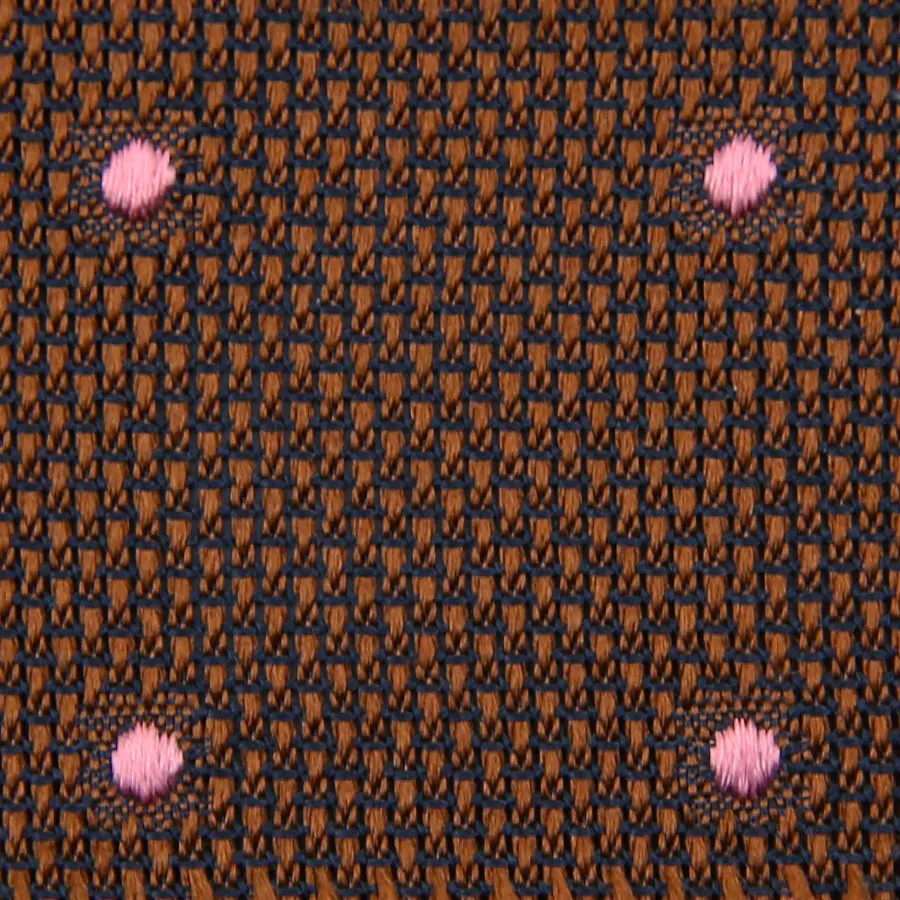 Dotted Grenadine / Garza Fina Bespoke Tie - Brown / Pink