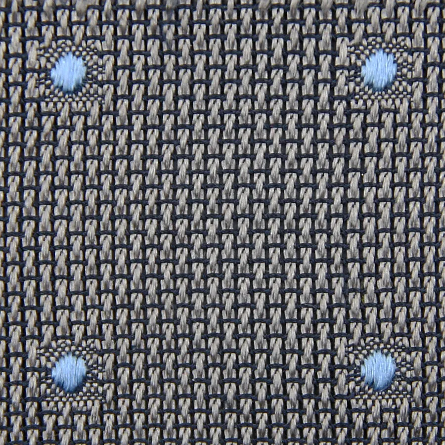 Dotted Grenadine / Garza Fina Bespoke Tie - Grey / Blue