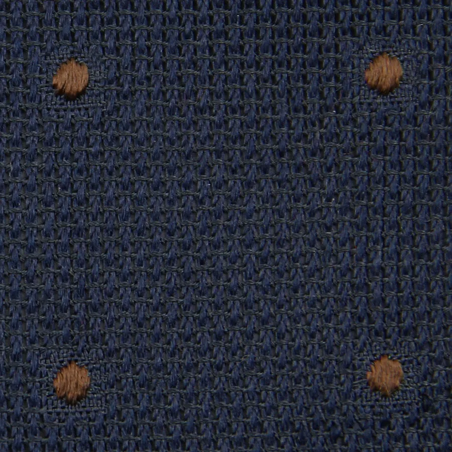Dotted Grenadine / Garza Fina Bespoke Tie - Navy / Brown