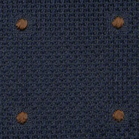 Dotted Grenadine / Garza Fina Bespoke Tie - Navy / Brown