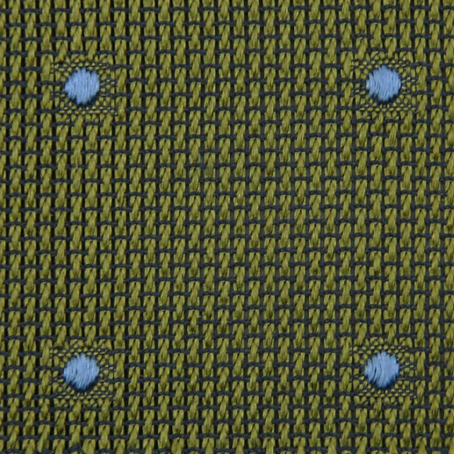 Dotted Grenadine / Garza Fina Bespoke Tie - Olive / Blue