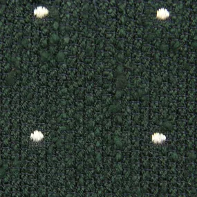 Dotted Shantung Grenadine Bespoke Tie - Forest Green / White
