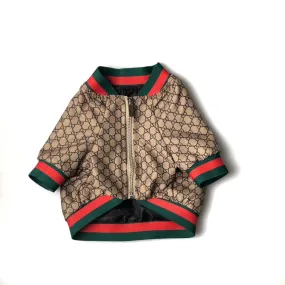 Drippy Pets GG Monogram Dog Bomber Jacket