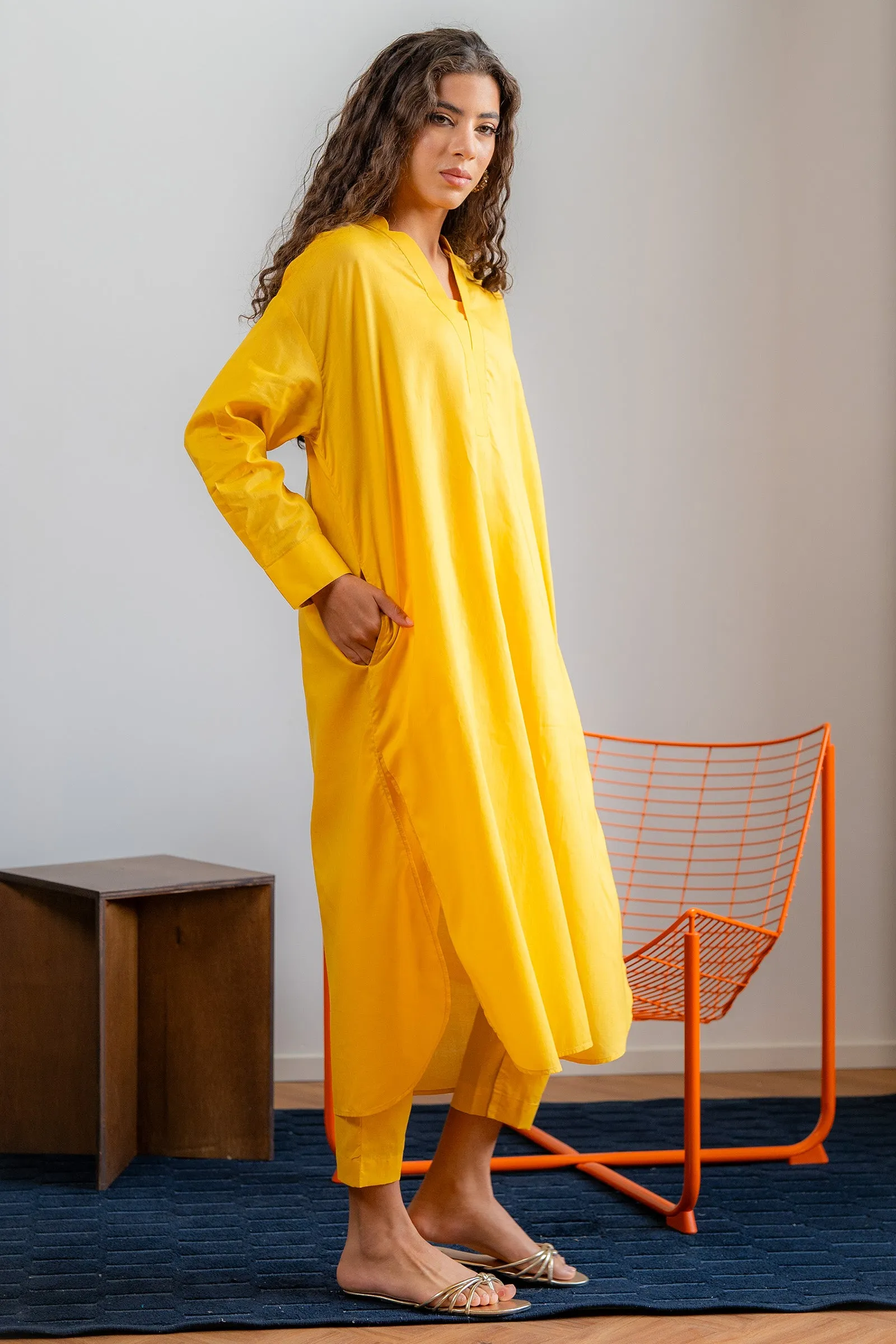 Ego - Sunshine 2 piece - Yellow - Cotton - Straight Cut - Solid