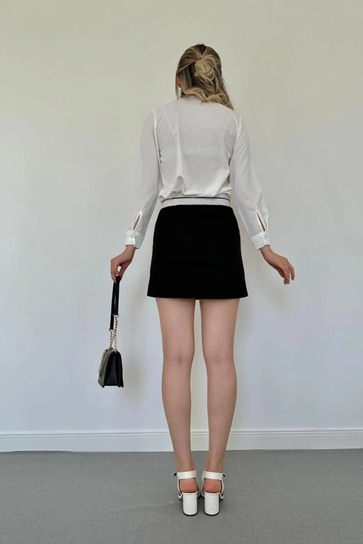 ELS Belted Mini Skirt - Black - Rivne