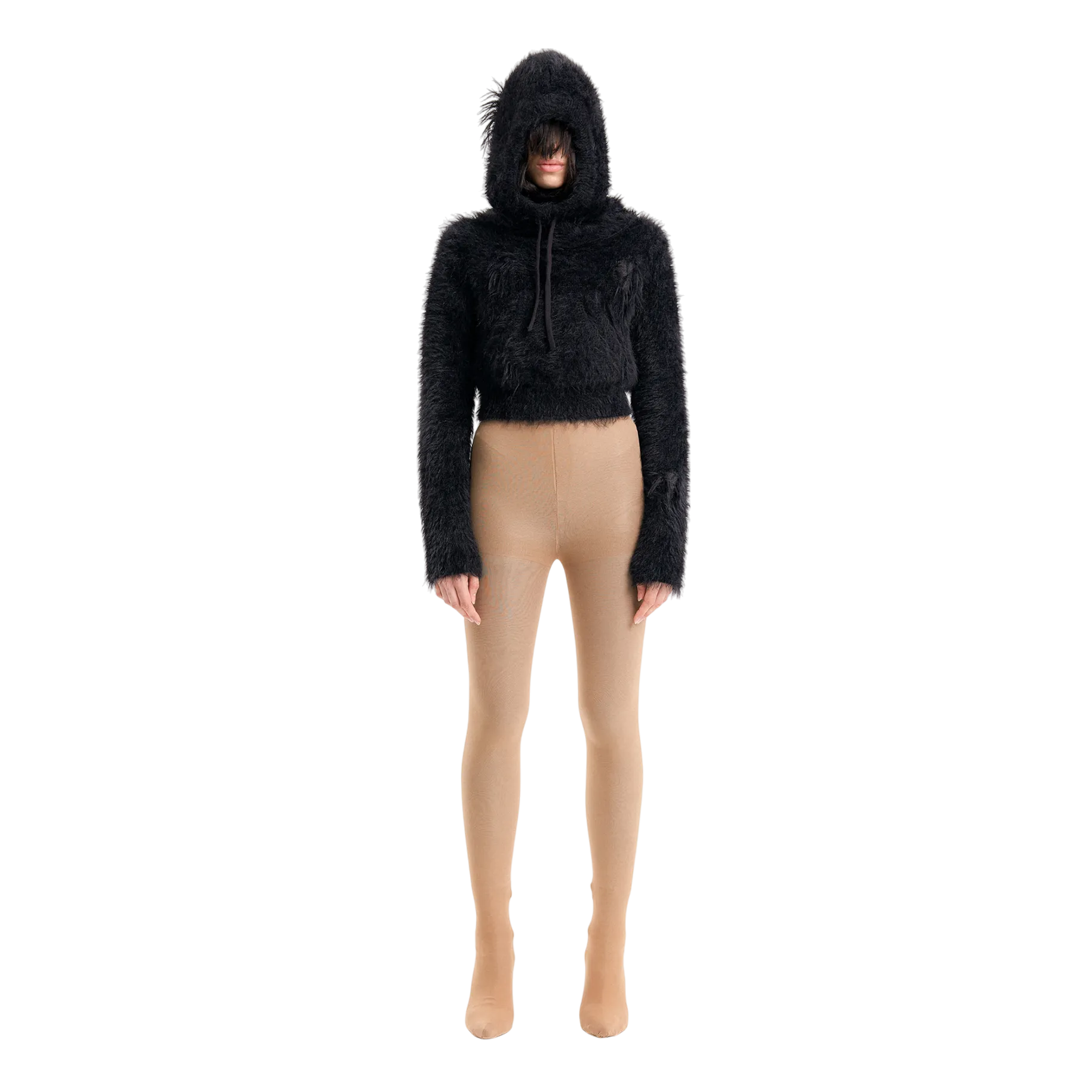 (Emma) Mystery hooded Knit in Black