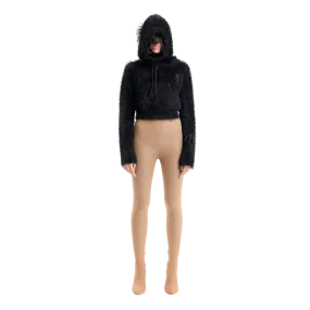 (Emma) Mystery hooded Knit in Black