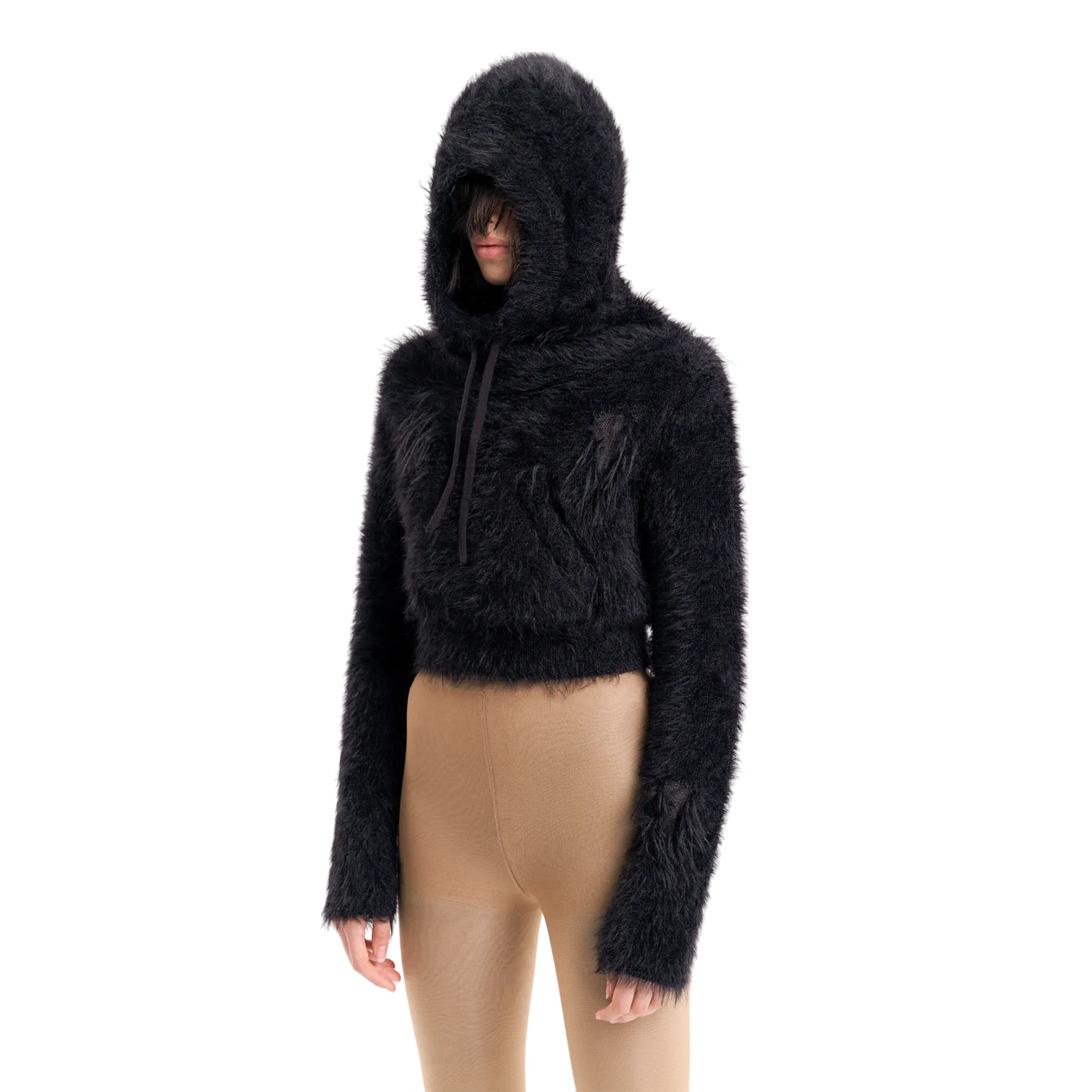 (Emma) Mystery hooded Knit in Black