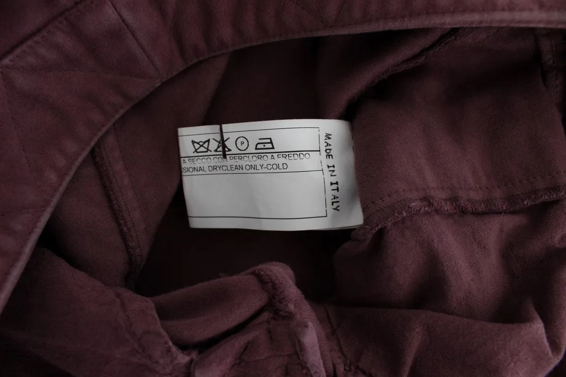 Ermanno Scervino Chic Bordeaux Capri Cropped Cargo Pants