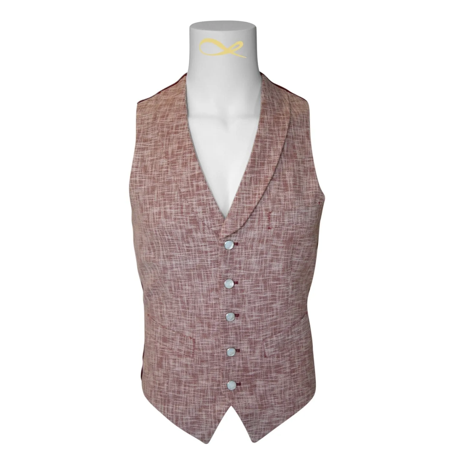 Faded Alizarin Tweed Ciottoli Waistcoat