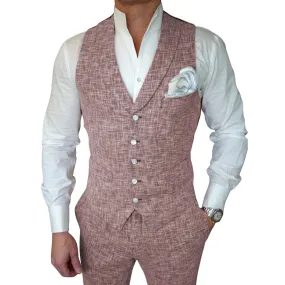 Faded Alizarin Tweed Ciottoli Waistcoat