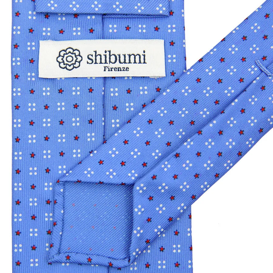 Floral Printed Bespoke Silk Tie - Sky Blue III