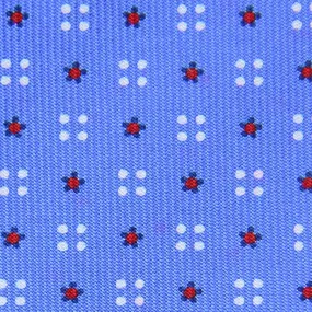 Floral Printed Bespoke Silk Tie - Sky Blue III