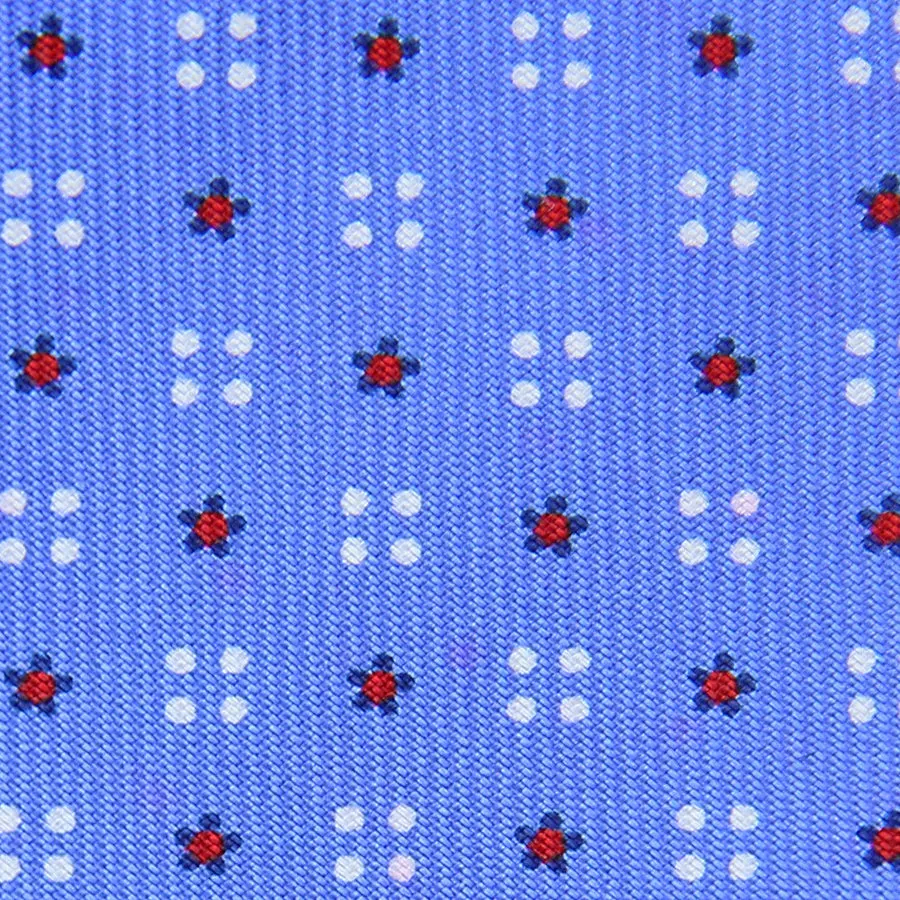 Floral Printed Bespoke Silk Tie - Sky Blue III