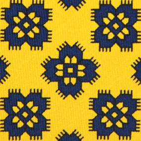 Floral Printed Bespoke Silk Tie - Yellow