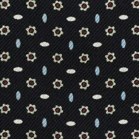 Floral Printed Silk Bespoke Tie - Black