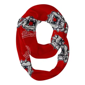 Fresno State Bulldogs Repeat Logo Game Day Collegiate Women Light Weight Ultra Soft Infinity Scarf by Vive La Fete