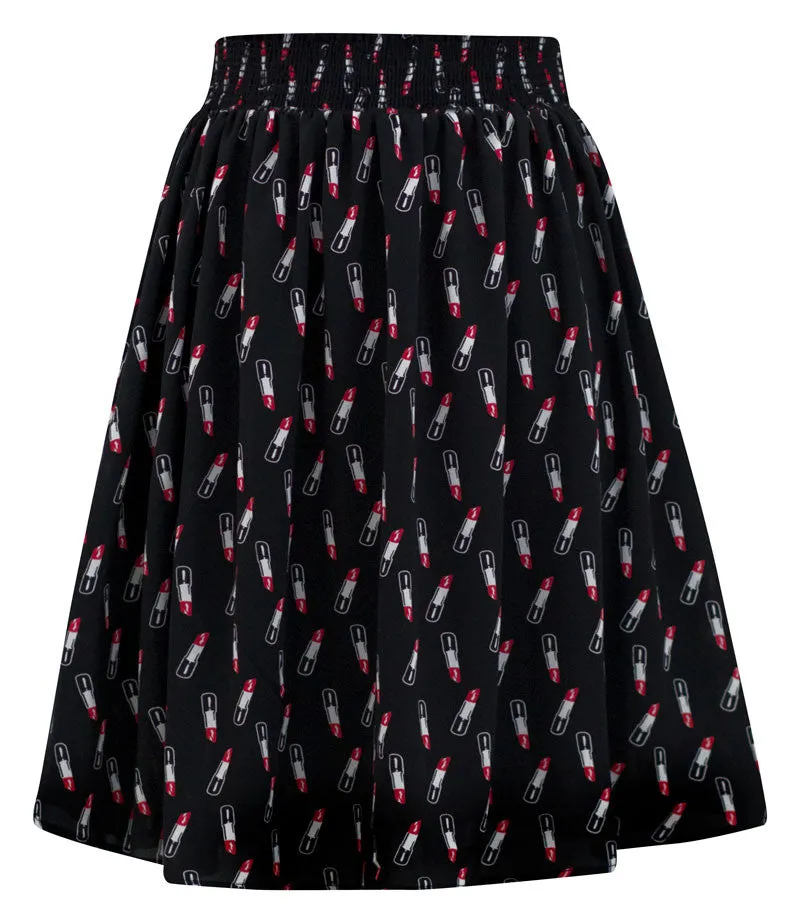 Glamour Girl Lipstick Print Skirt