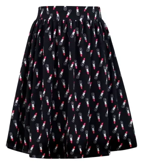 Glamour Girl Lipstick Print Skirt