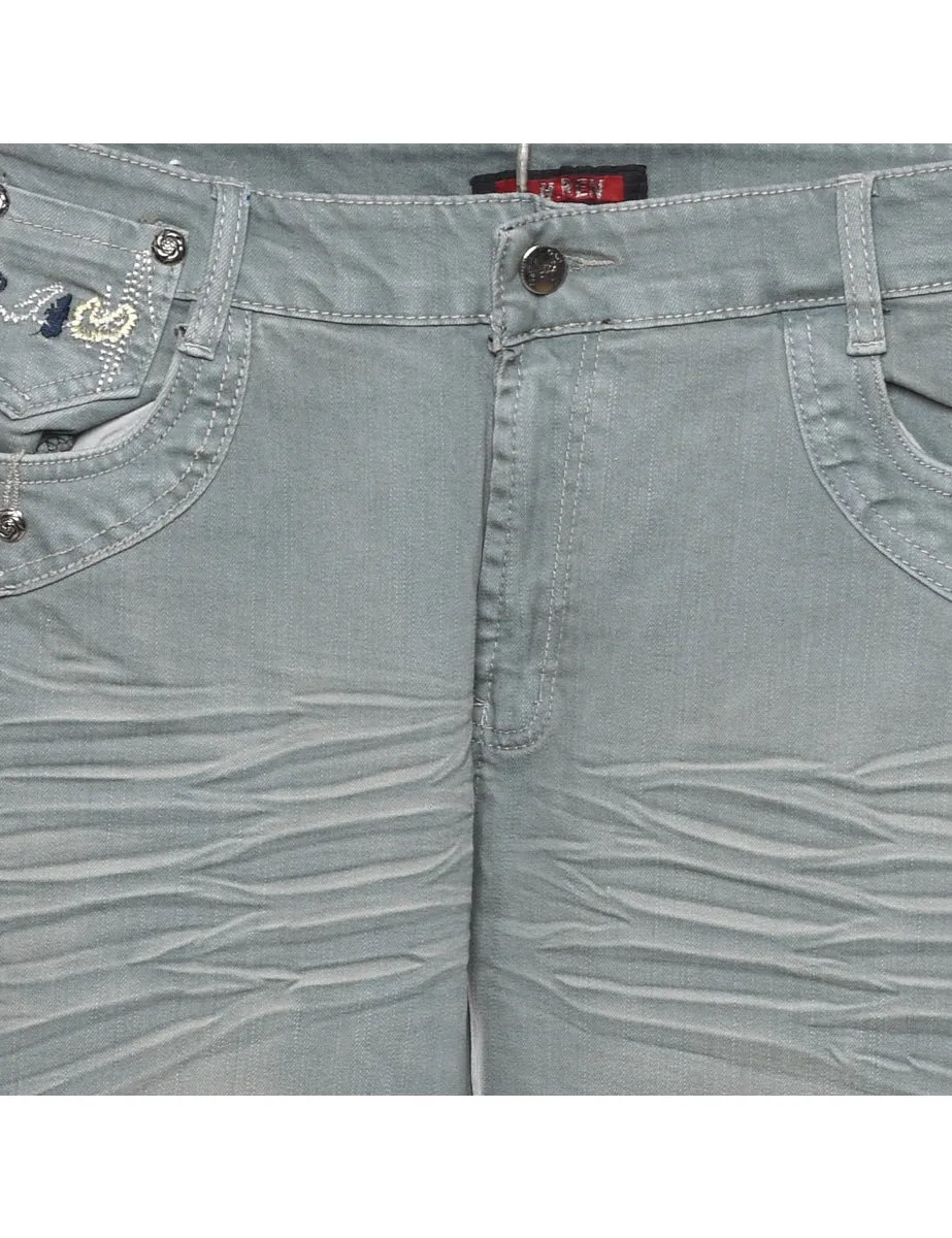 Grey Flared Jeans - W33 L32