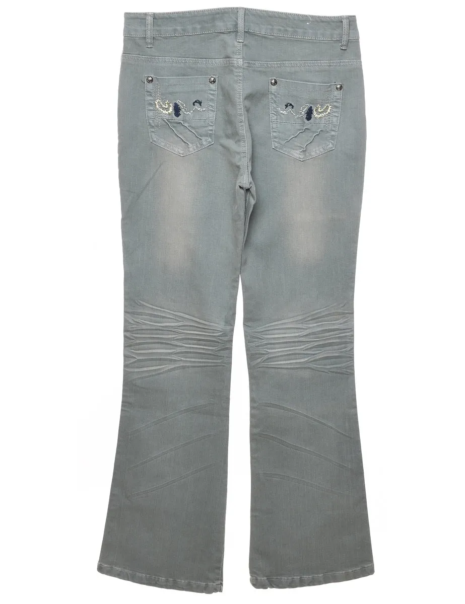 Grey Flared Jeans - W33 L32