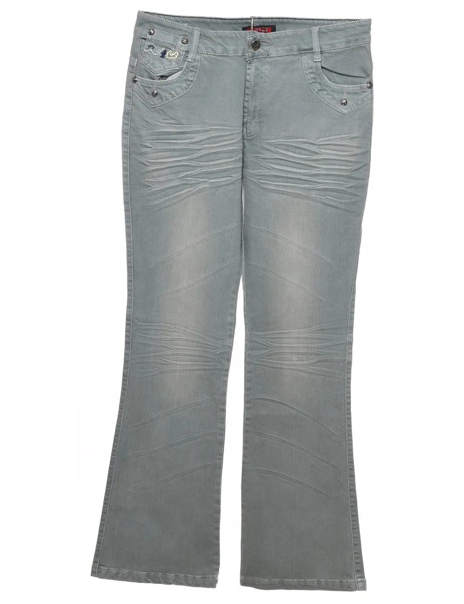 Grey Flared Jeans - W33 L32