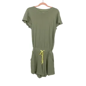 Grey State Green Drawstring Waist Romper- Size ~S (see notes)