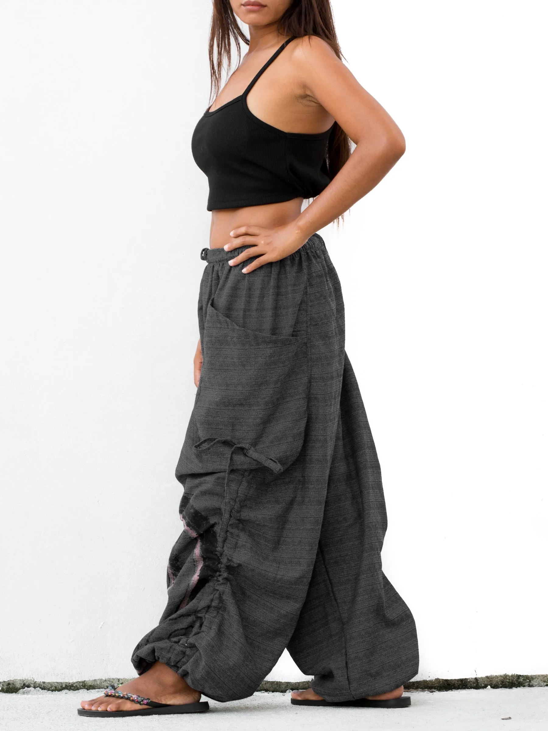Harem Yoga Pants Spiral Ash Black