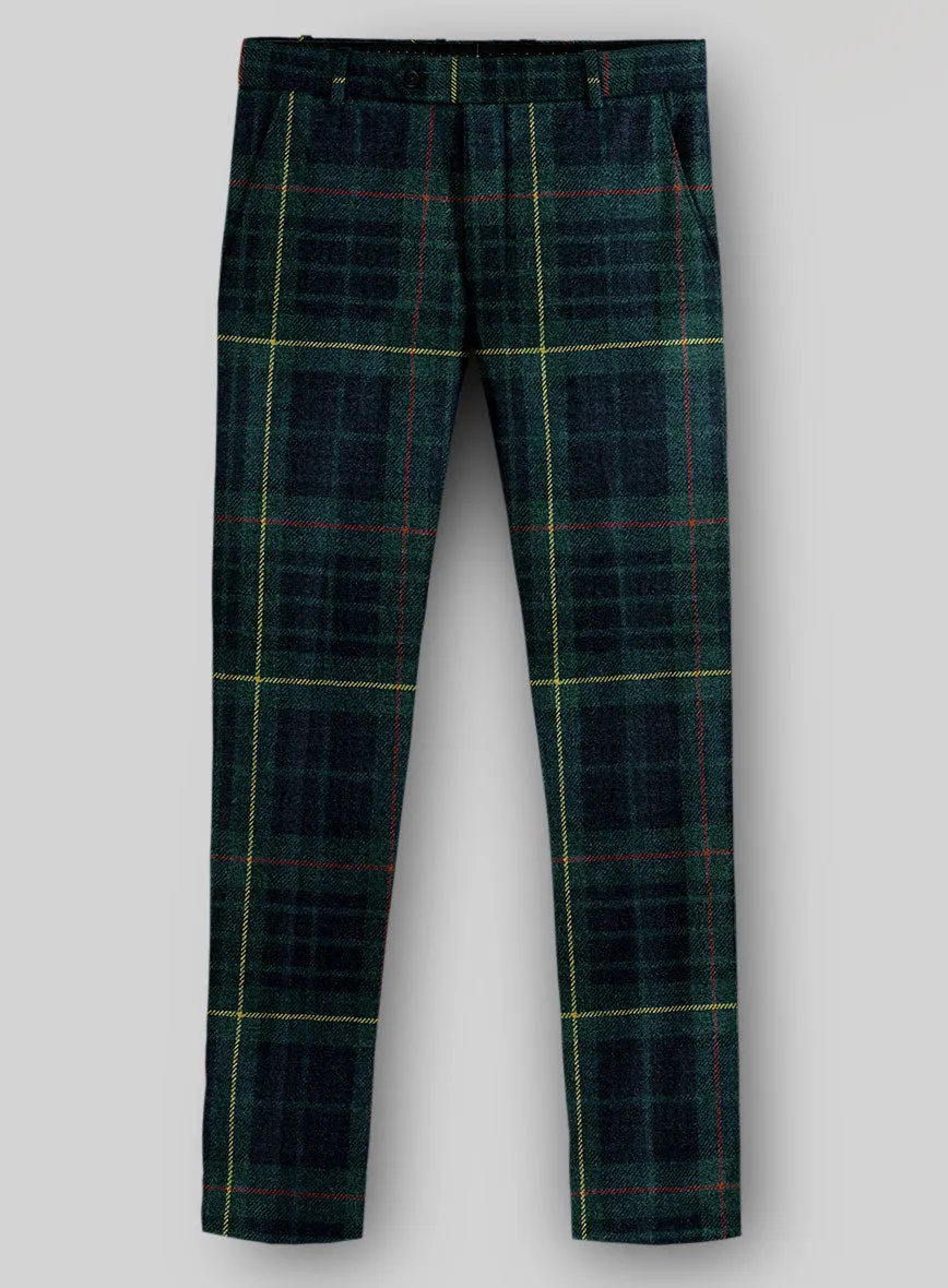 Harris Tweed Dark Green Tartan Pants