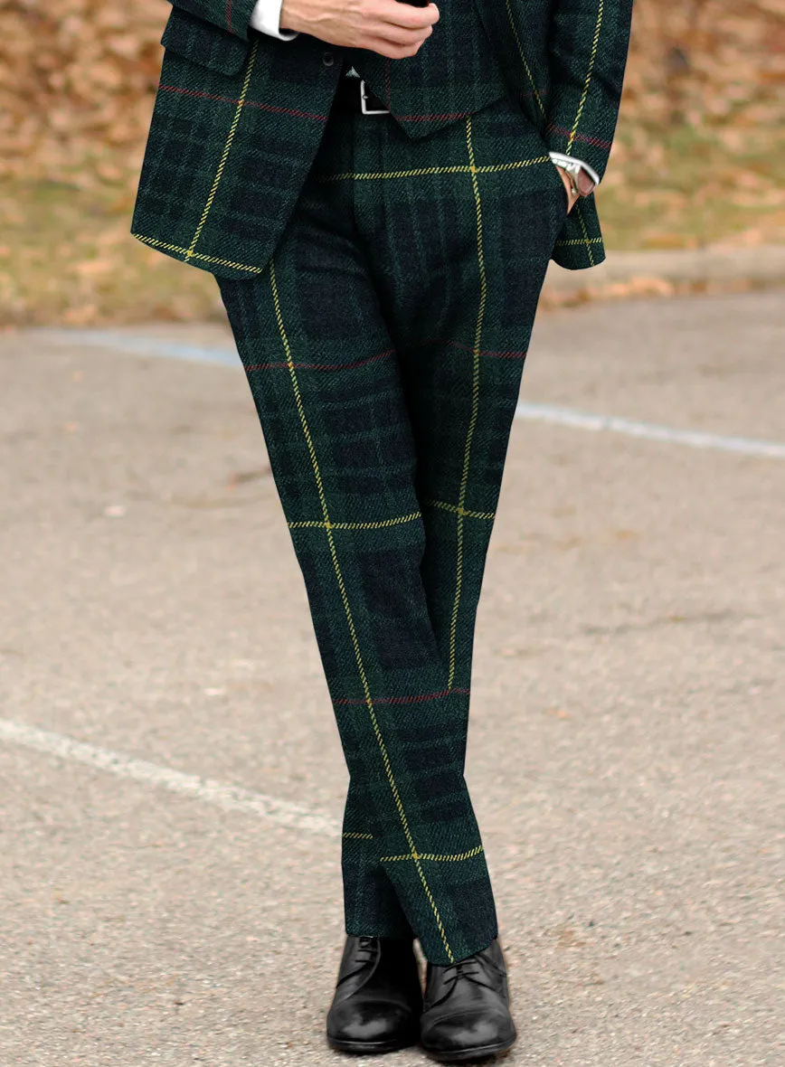 Harris Tweed Dark Green Tartan Pants