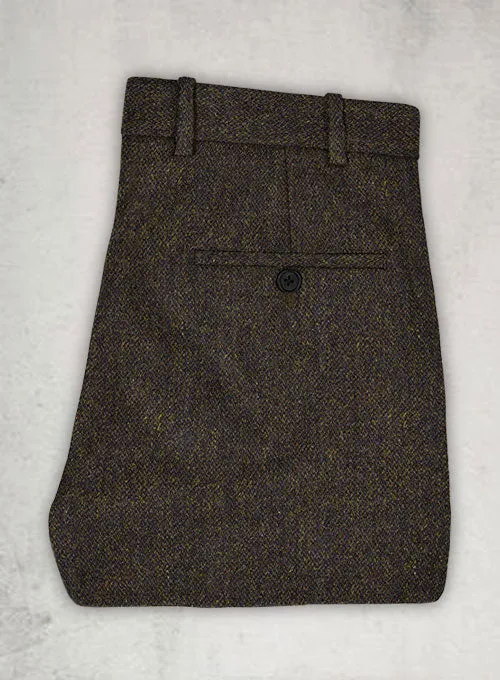 Harris Tweed Melange Brown Pants