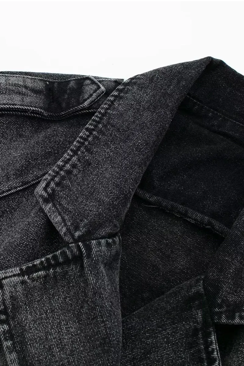 HCS1117 Rebel Rider Cropped Denim Jacket