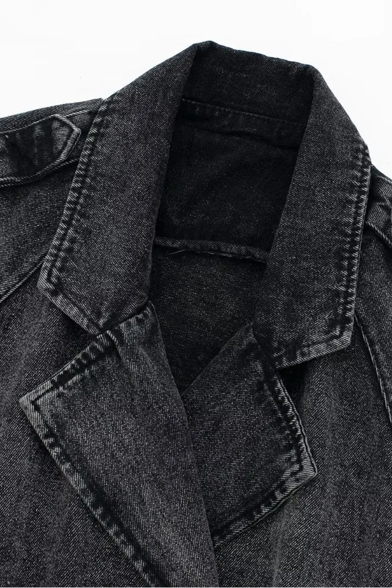 HCS1117 Rebel Rider Cropped Denim Jacket