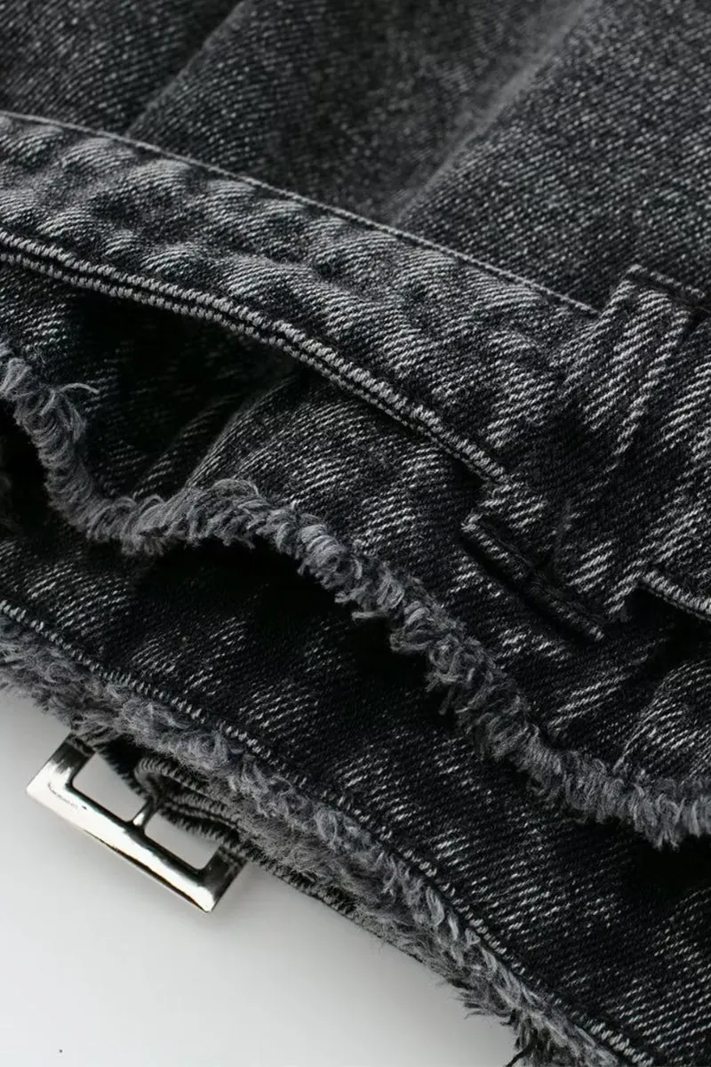 HCS1117 Rebel Rider Cropped Denim Jacket