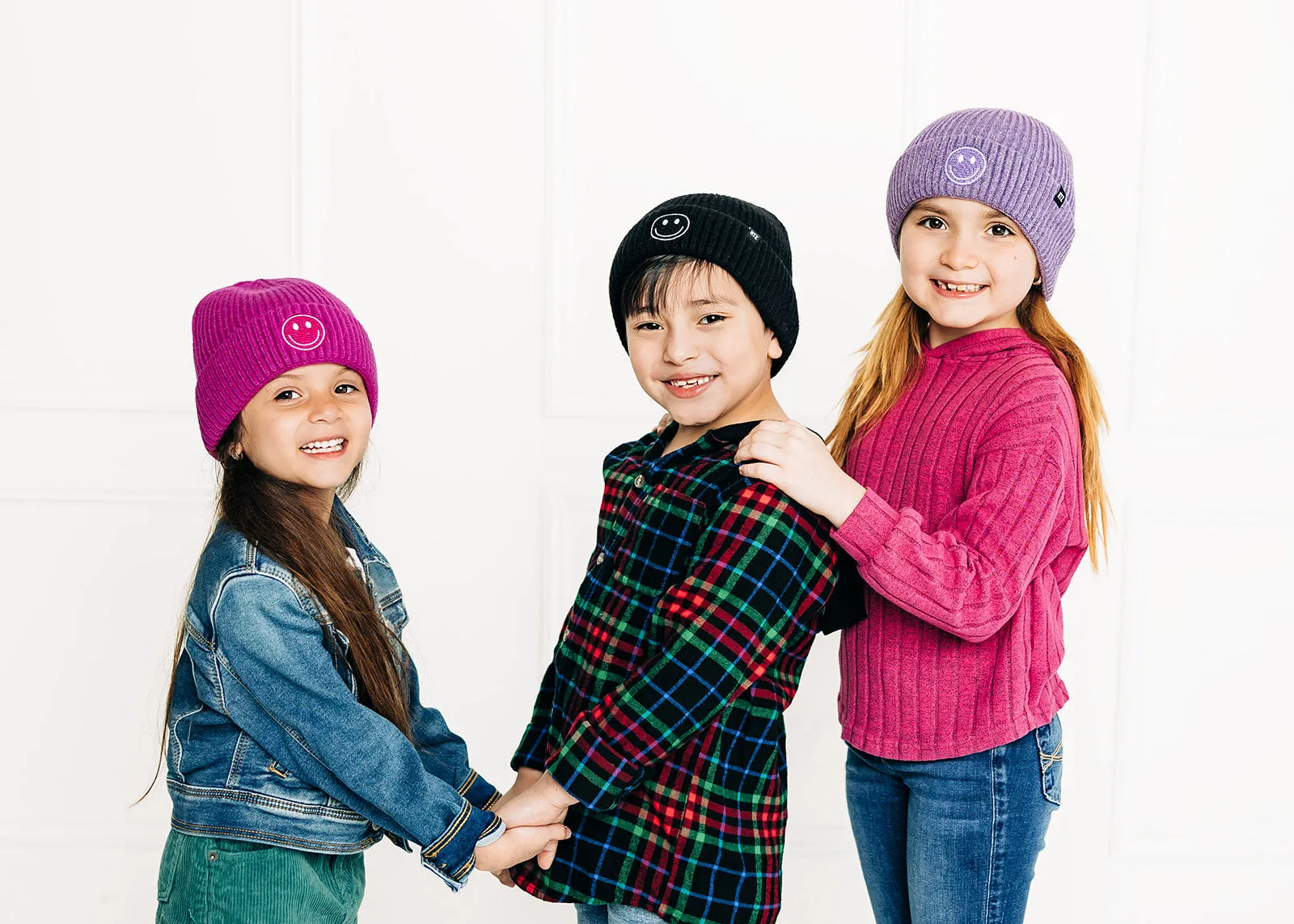 Heather Purple Smiley Beanie