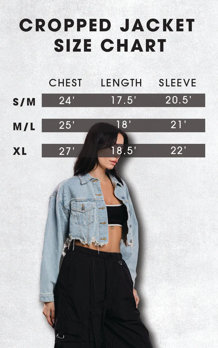 HOLLYWOOD SIGN Cotton Candy Crop Denim Jacket