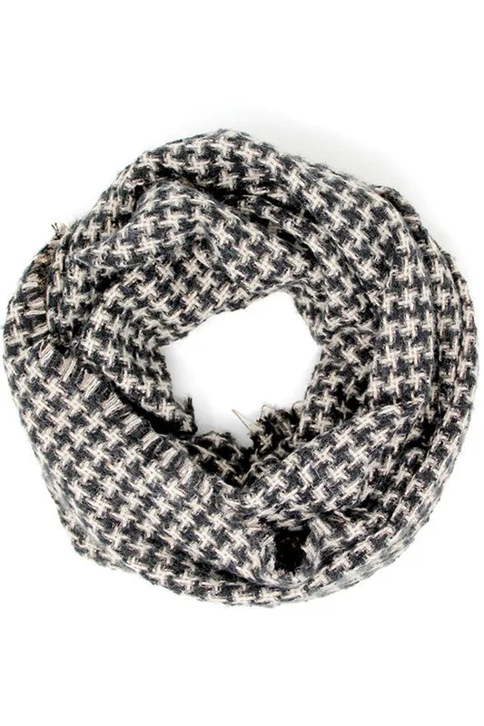 Houndstooth Pattern Infinity Scarf