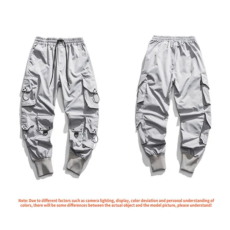 INFINIT Frizz Black Cargo Pants for Mens, Hip hop pants pocket oversize
