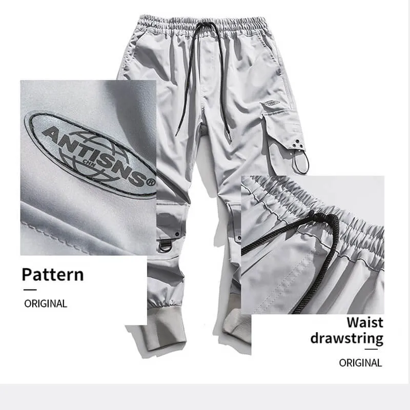 INFINIT Frizz Black Cargo Pants for Mens, Hip hop pants pocket oversize
