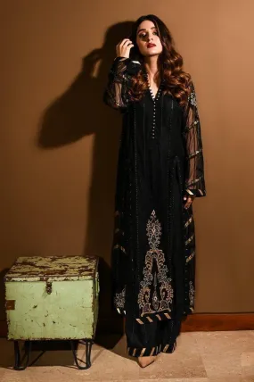 Insia Sohail - Black/Gold Sparkly & Gold