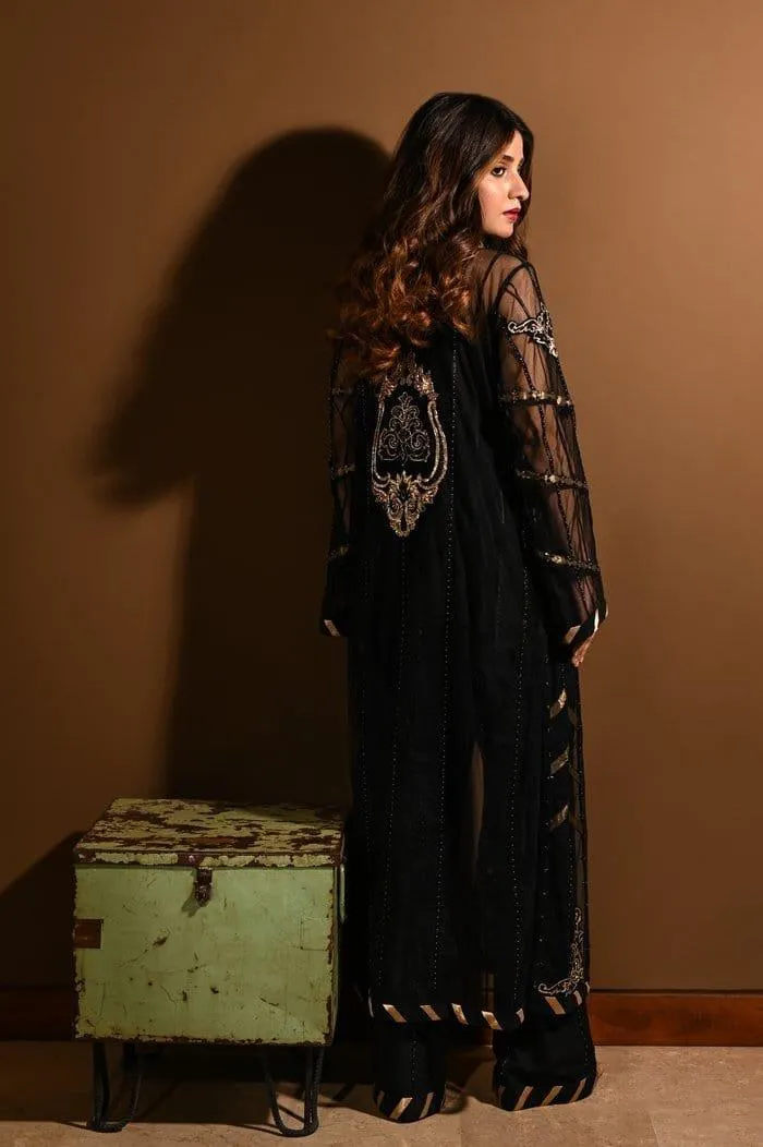 Insia Sohail - Black/Gold Sparkly & Gold